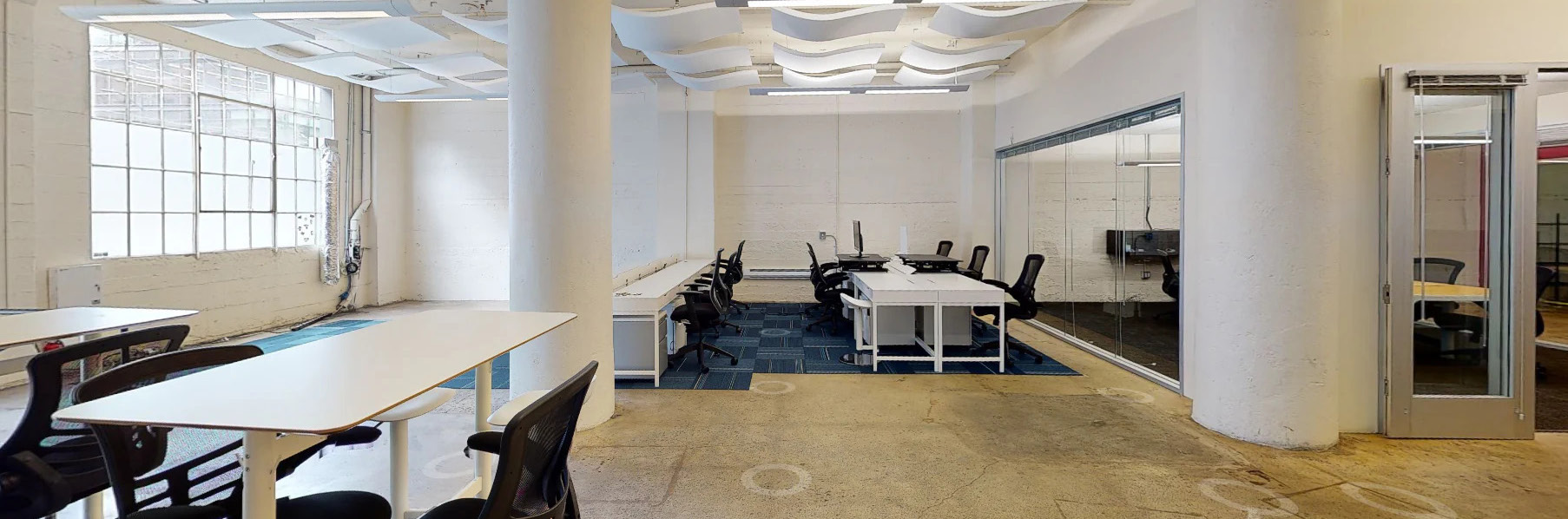 Interior office space — open workspace angle